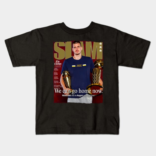 Jokic Slam Mag 2 Kids T-Shirt by Buff Geeks Art